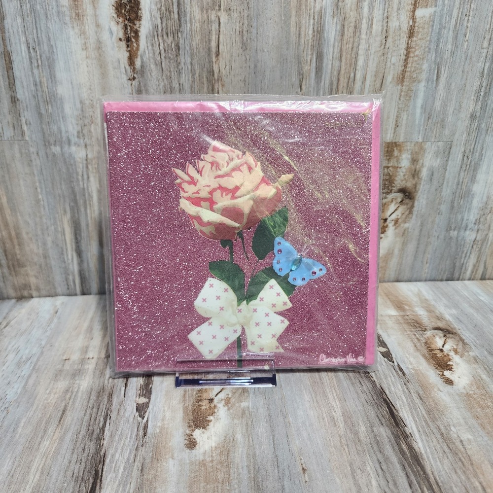 Papyrus CHRISTOPHER VINE Glitter Beaded Rose Gorgeous Mother's Day Card